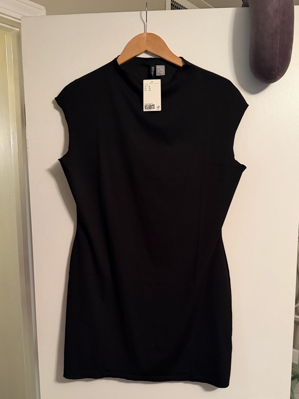 Divided Black Cap-Sleeve Mini Dress